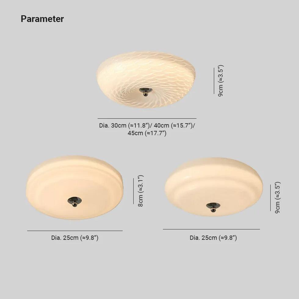 Round Glass Ceiling Light Fixture - Modern White Bedroom Lighting for Home Decor & Ambiance