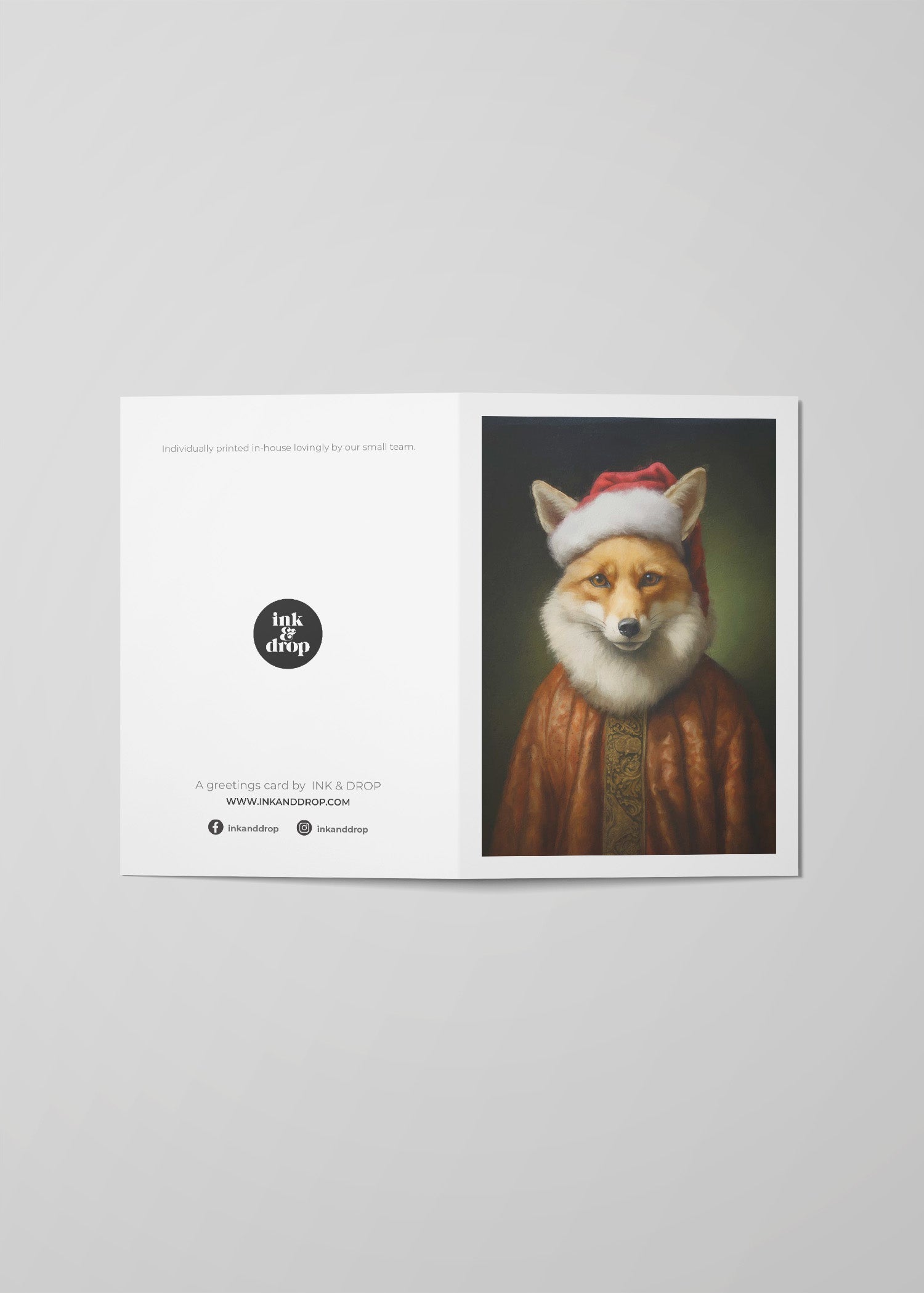 Fox A6 Christmas Greetings Card - Elegant Holiday Greeting Cards for Family & Friends - Perfect for Christmas Wishes, Office Parties & Festive Celebrations