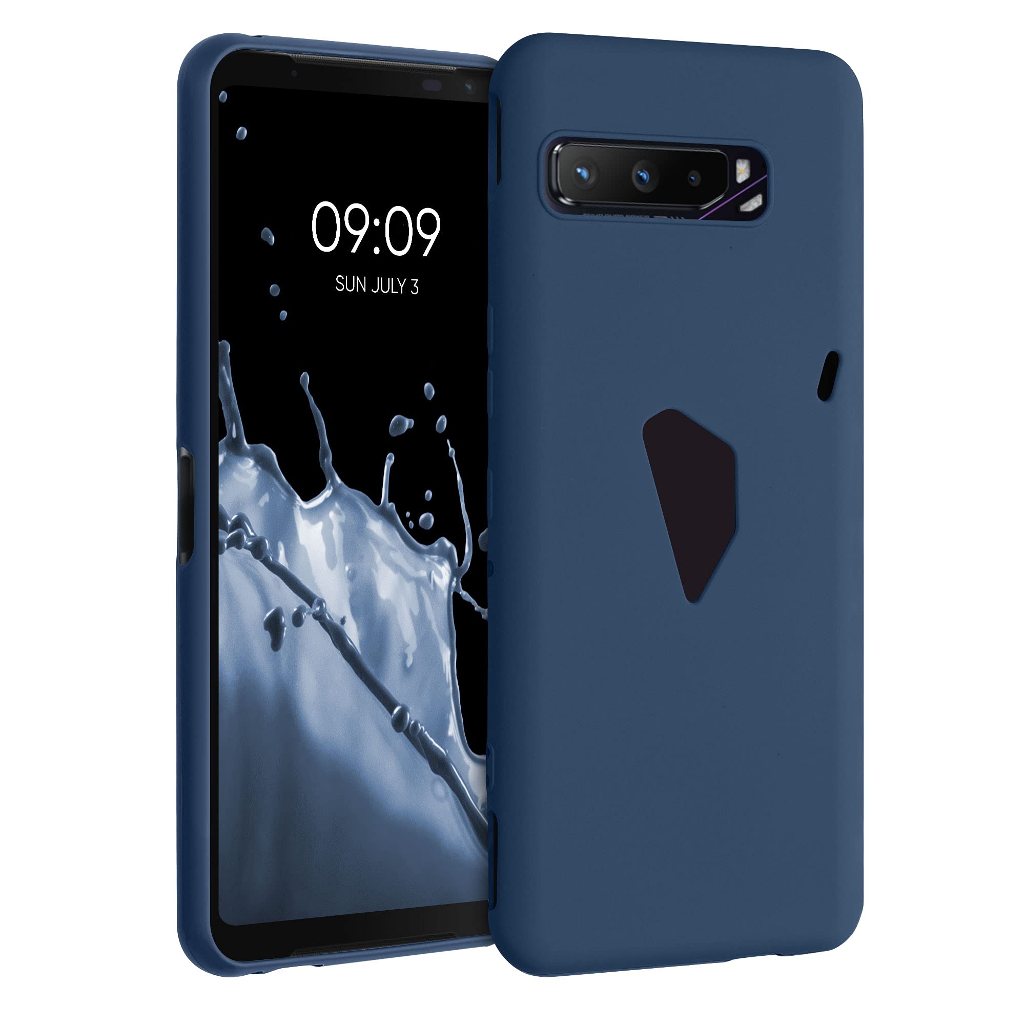 kwmobile TPU Case for Asus ROG Phone 3 (ZS661KS) - Soft Slim Flexible Protective Phone Cover - Navy Blue - Perfect for Gaming, Daily Use & Shock Protection