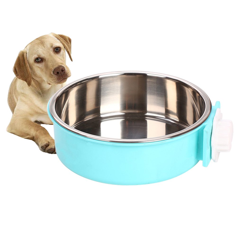 Luck Dawn Stainless Steel Removable Hanging Pet Bowl - Crate Food & Water Dish with Bolt Holder for Dogs, Cats, Rabbits, Birds & Small Animals | Durable Cage Feeder for Puppy Training, Travel & Home Use