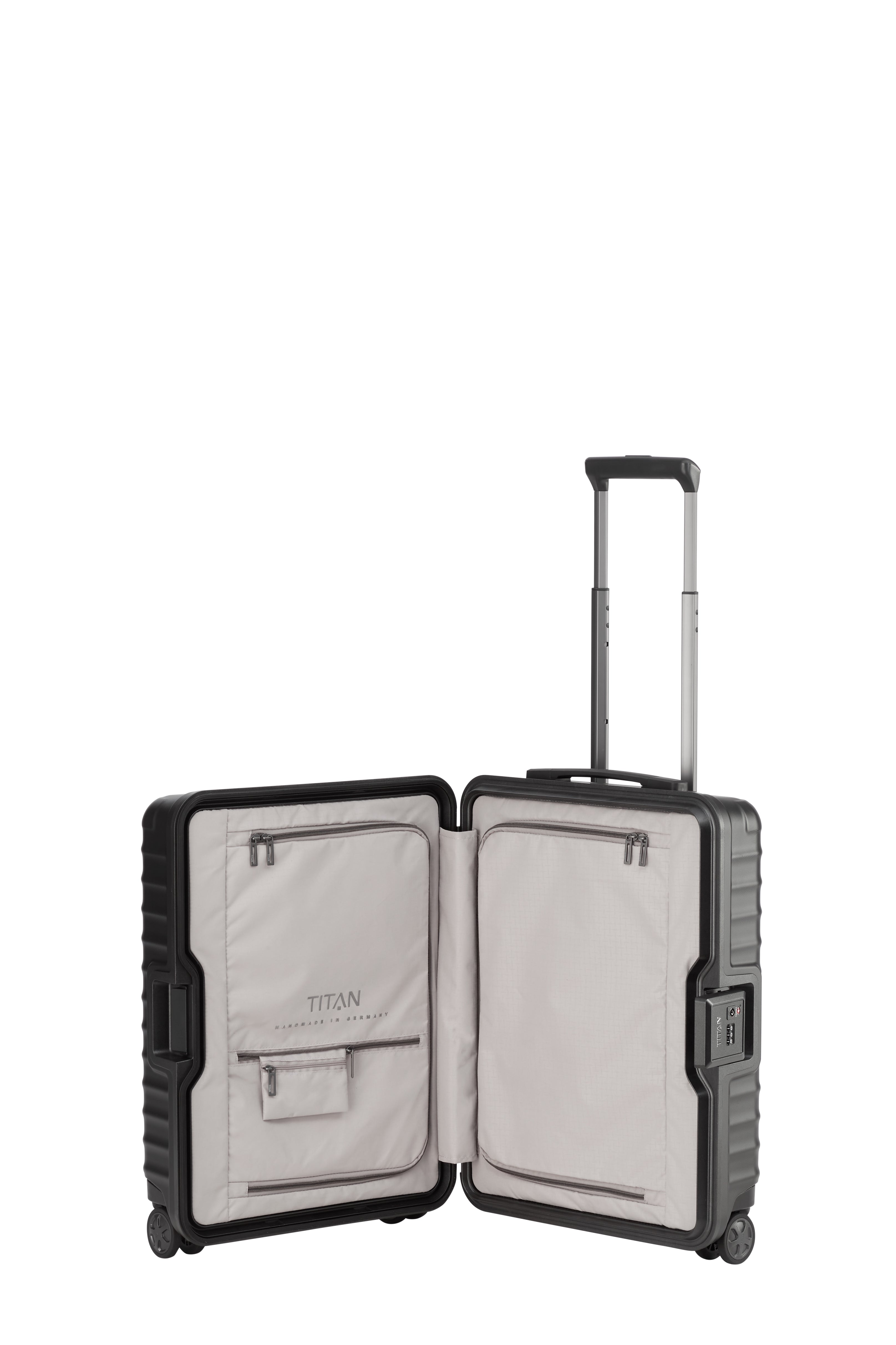 Titan LITRON Frame Trolley S Carry On Luggage - Lightweight Expandable Suitcase with 360° Spinner Wheels for Business Travel & Weekend Getaways