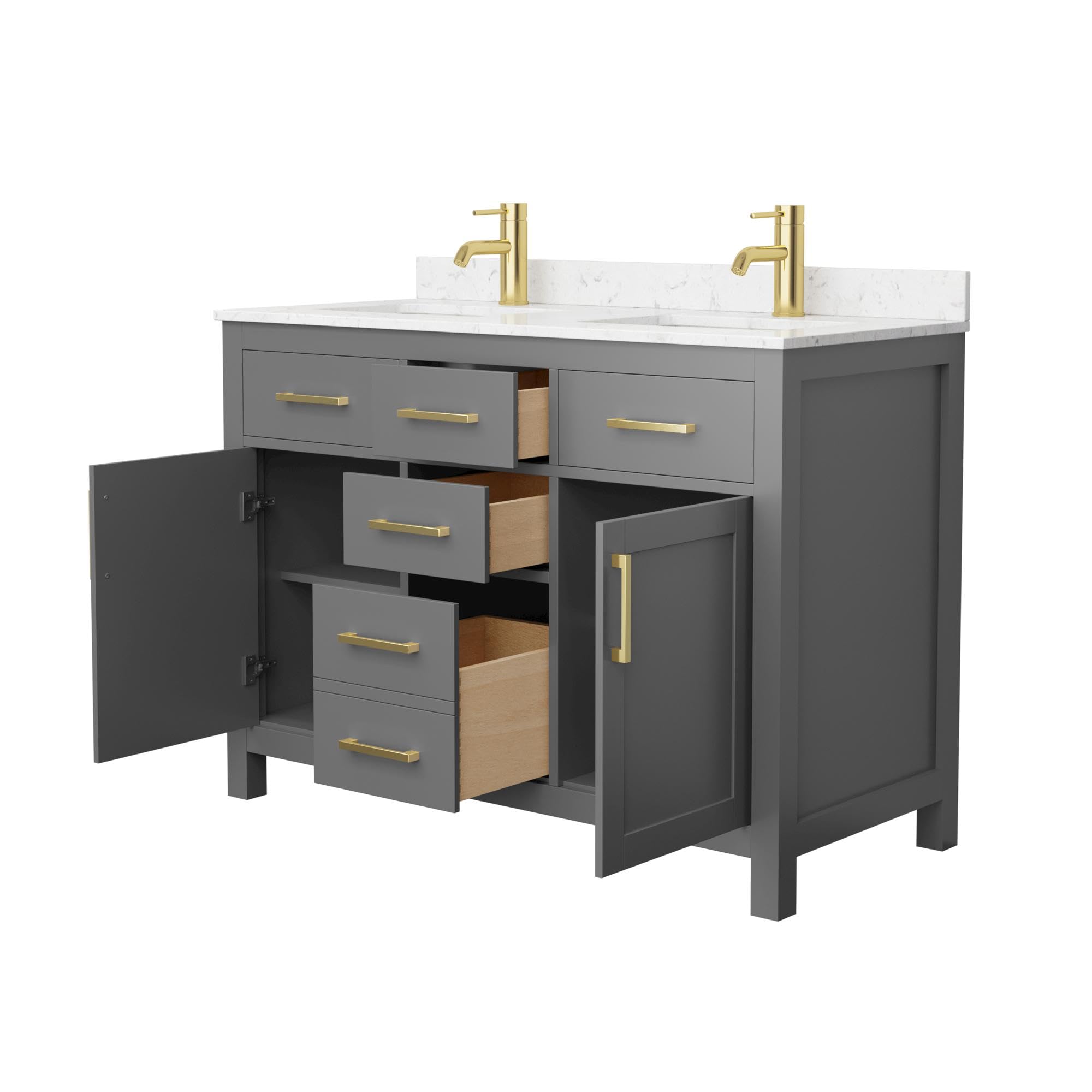 Wyndham Collection WCG242448DGGCCUNSMXX Beckett Vanity Set, Dark Gray - Modern Bathroom Vanity with Sink for Home & Apartment Renovation