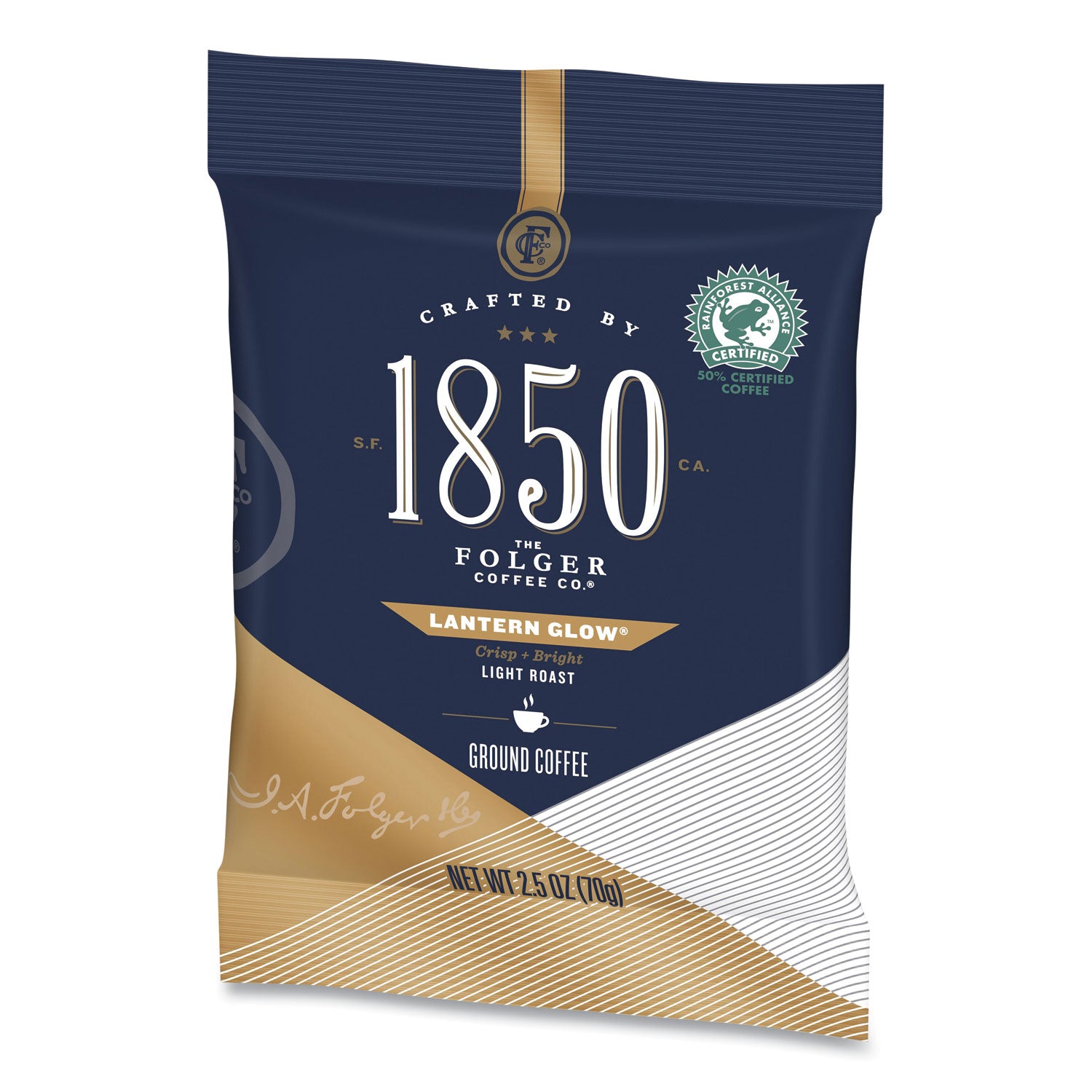1850 Coffee Fraction Packs - Lantern Glow Light Roast (2.5 Oz, 24 Packs/Carton) | Premium Single-Serve Coffee for Camping, Office & Home Brewing | Convenient Portable Coffee Packets