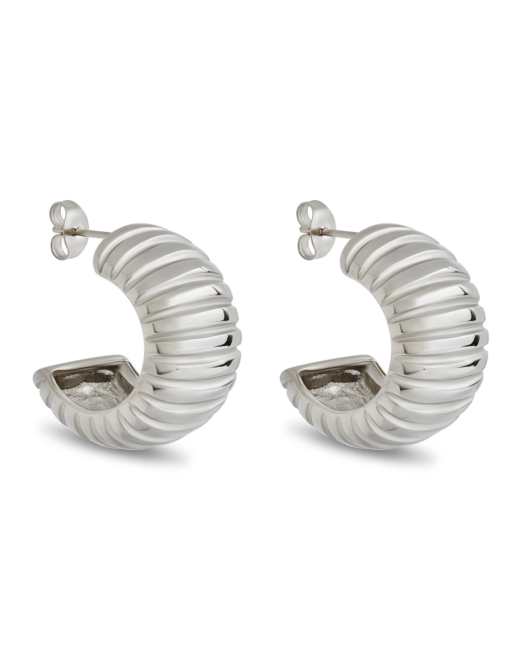 Philippa Ribbed Huggie Hoop Earrings for Women - Gold & Silver Small Hoop Earrings for Everyday Wear | Perfect for Work, Date Night & Casual Outfits