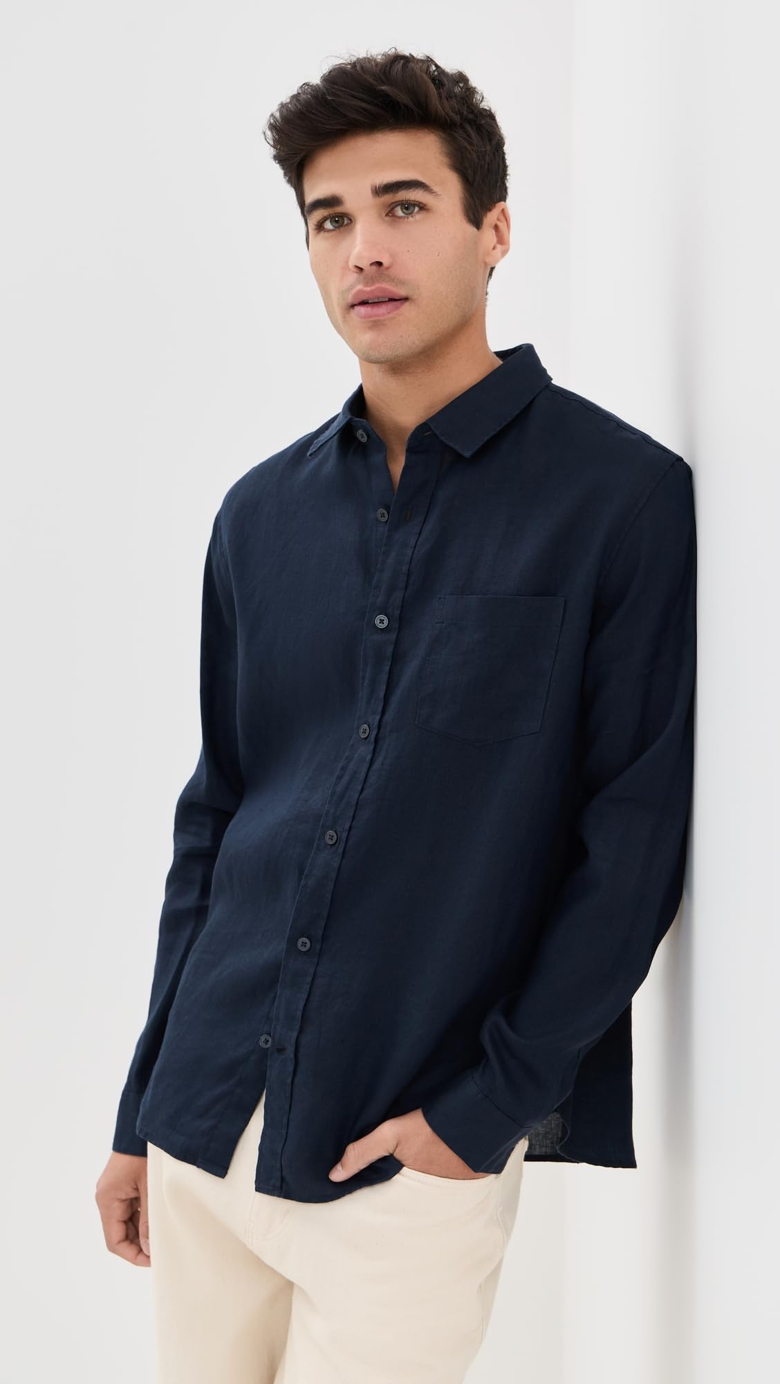 Vince Men's Premium Linen Shirt - Breathable & Lightweight Button Down for Summer | Casual & Beach Wear, Office & Outdoor Activities