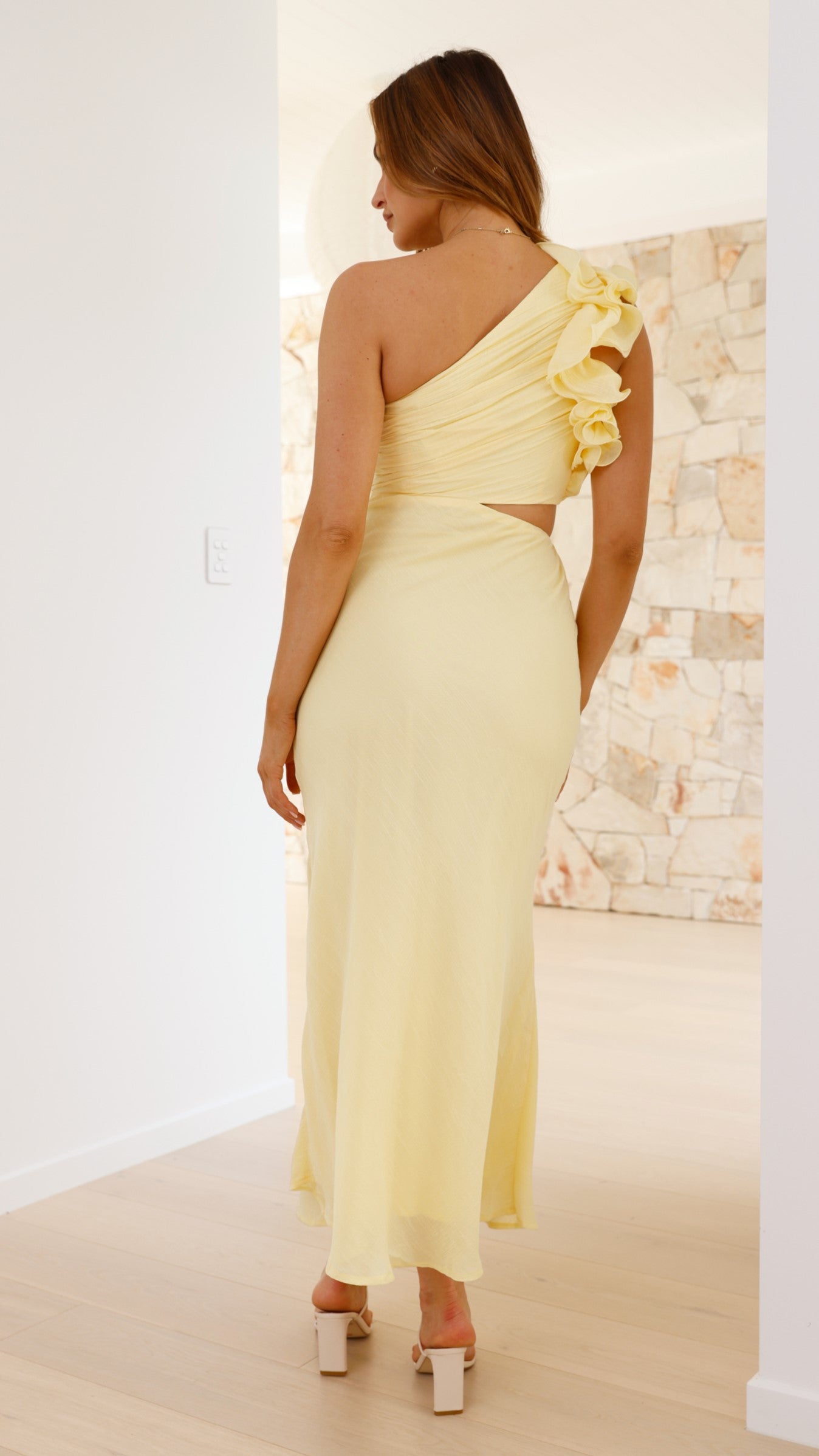 Amina Maxi Dress for Women - Flowy Long Summer Dress in Yellow | Perfect for Beach, Vacation & Casual Outings