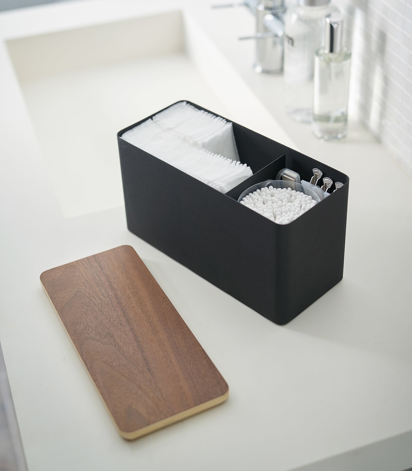 Stainless Steel and Wood Countertop Organizer - Kitchen Counter Storage for Spices, Utensils & More | Compact & Stylish Home Organization Solution