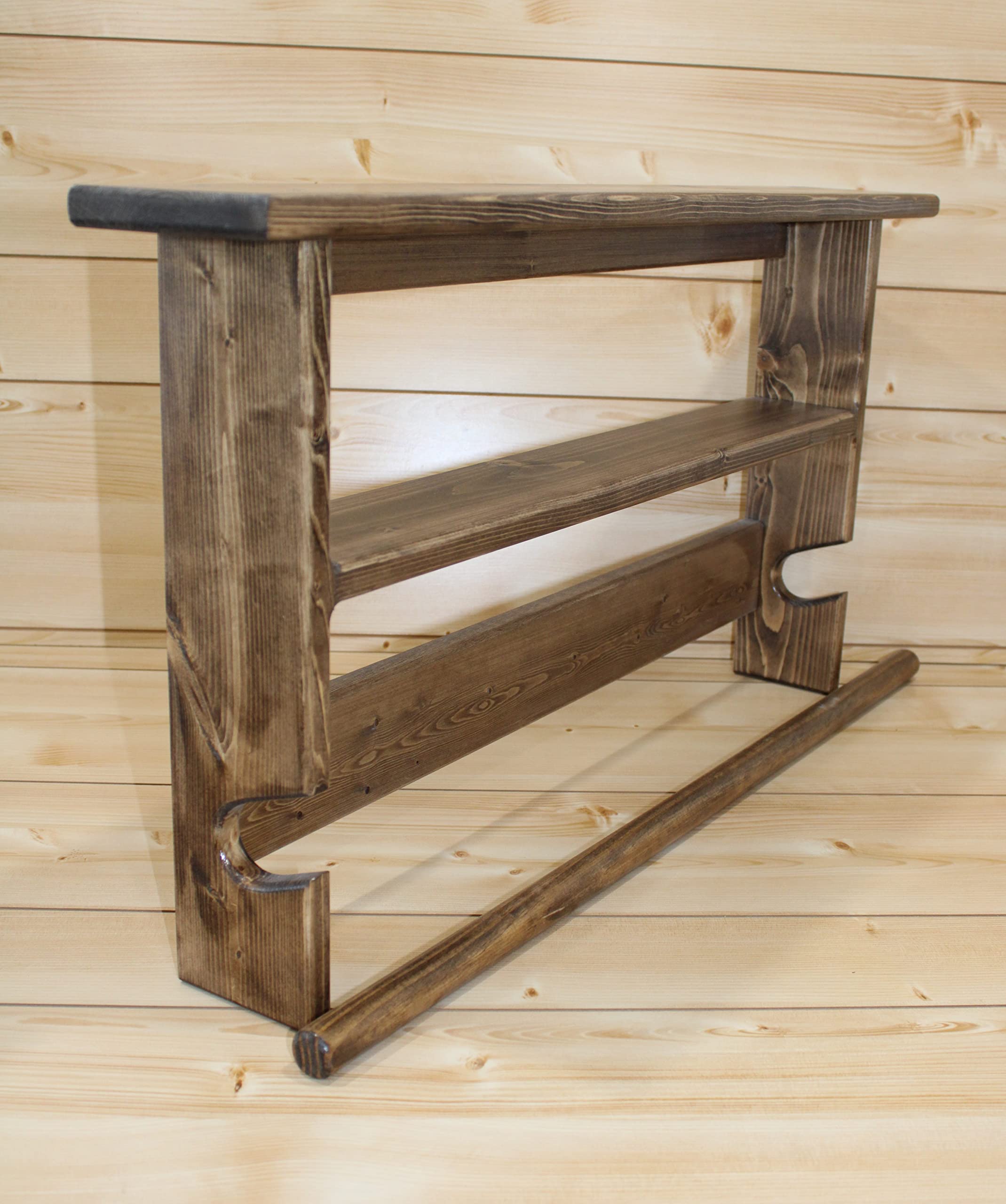 Double Shelf Wooden Quilt Rack - Unfinished Provincial Blanket Display Stand for Afghan, Tapestry & Bedding Storage | Perfect for Bedroom, Living Room & Farmhouse Decor