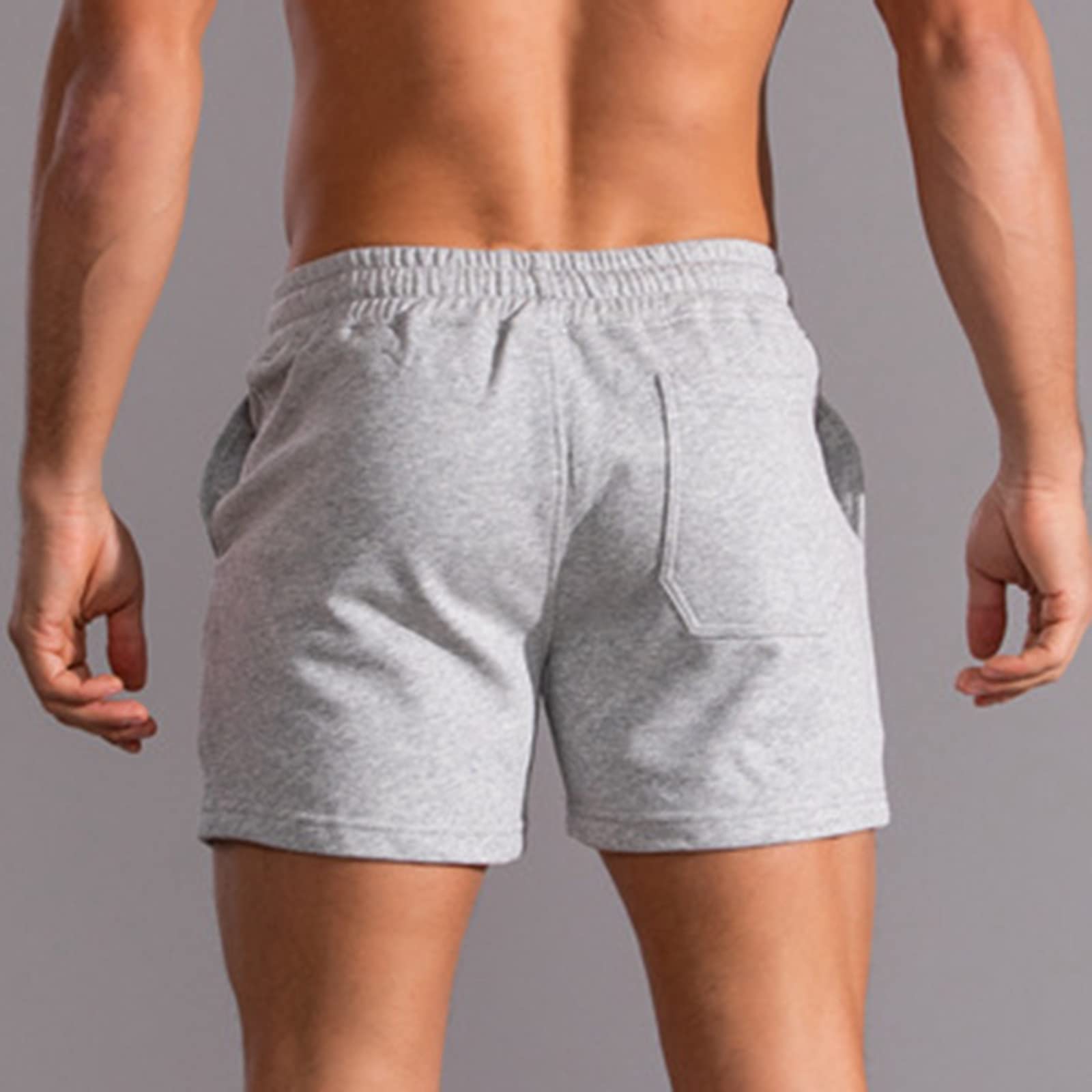 Men's Gym Shorts - Comfortable Cotton Elastic Waist Casual Sports Shorts for Workout & Running | Breathable & Lightweight for Training, Basketball & Lounge Wear