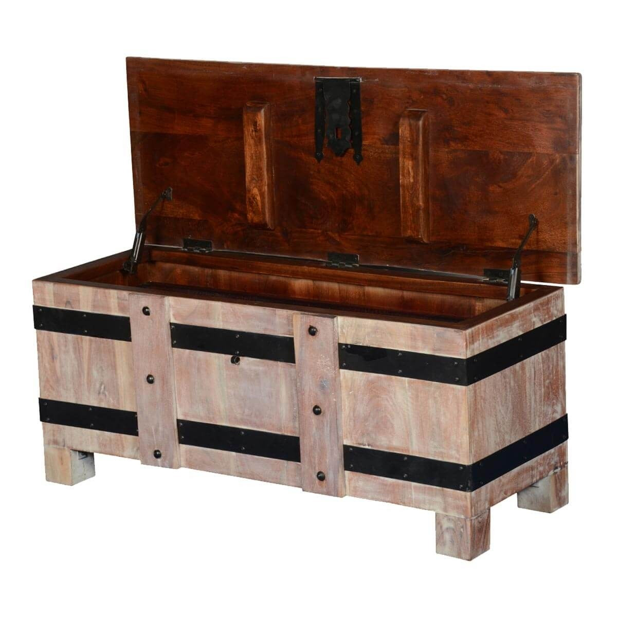 Premium Indian Solid Wood Coffee Table Chest with Storage | Handcrafted Standing Side Table for Living Room, Bedroom & Office | Durable & Stylish Home Decor Furniture