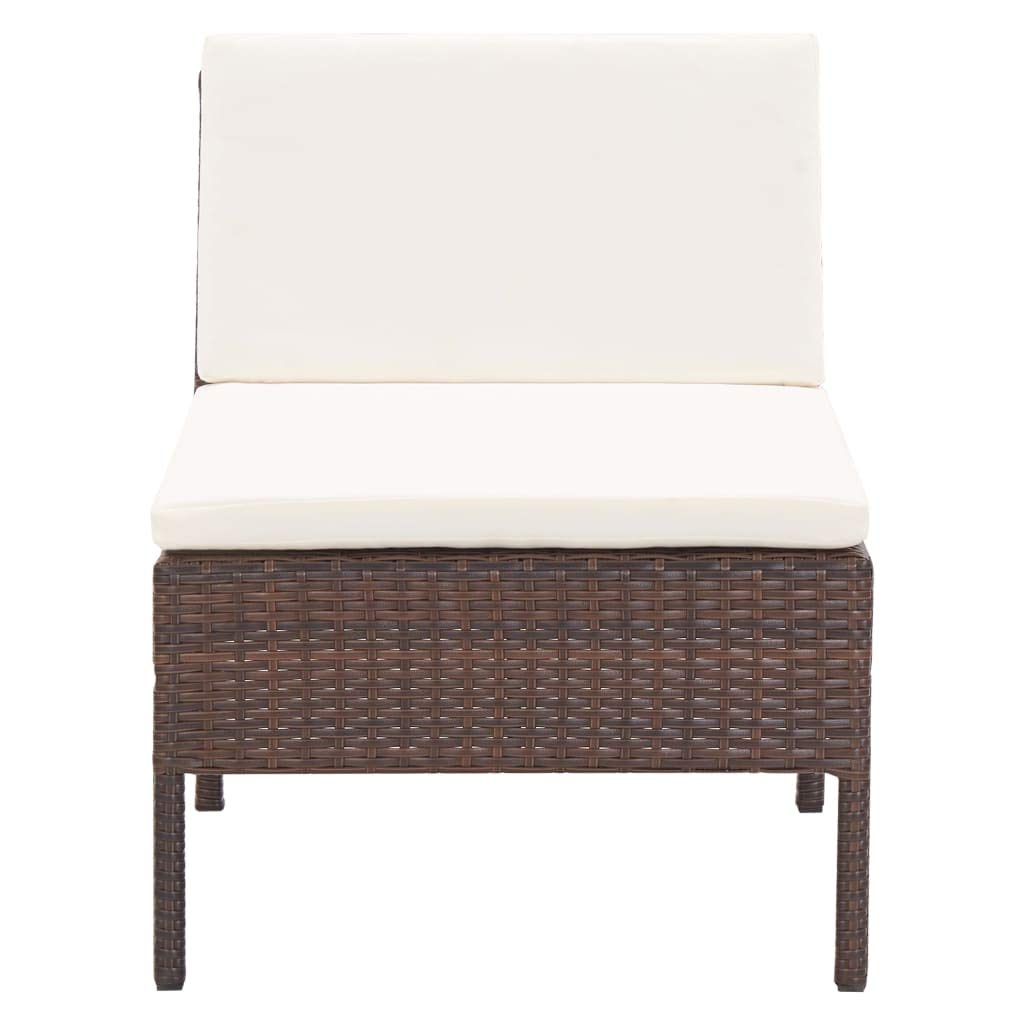 3-Piece Brown Poly Rattan Garden Lounge Set with Cushions - Outdoor Patio Furniture Sectional Sofa Set for Backyard, Poolside & Deck Relaxation