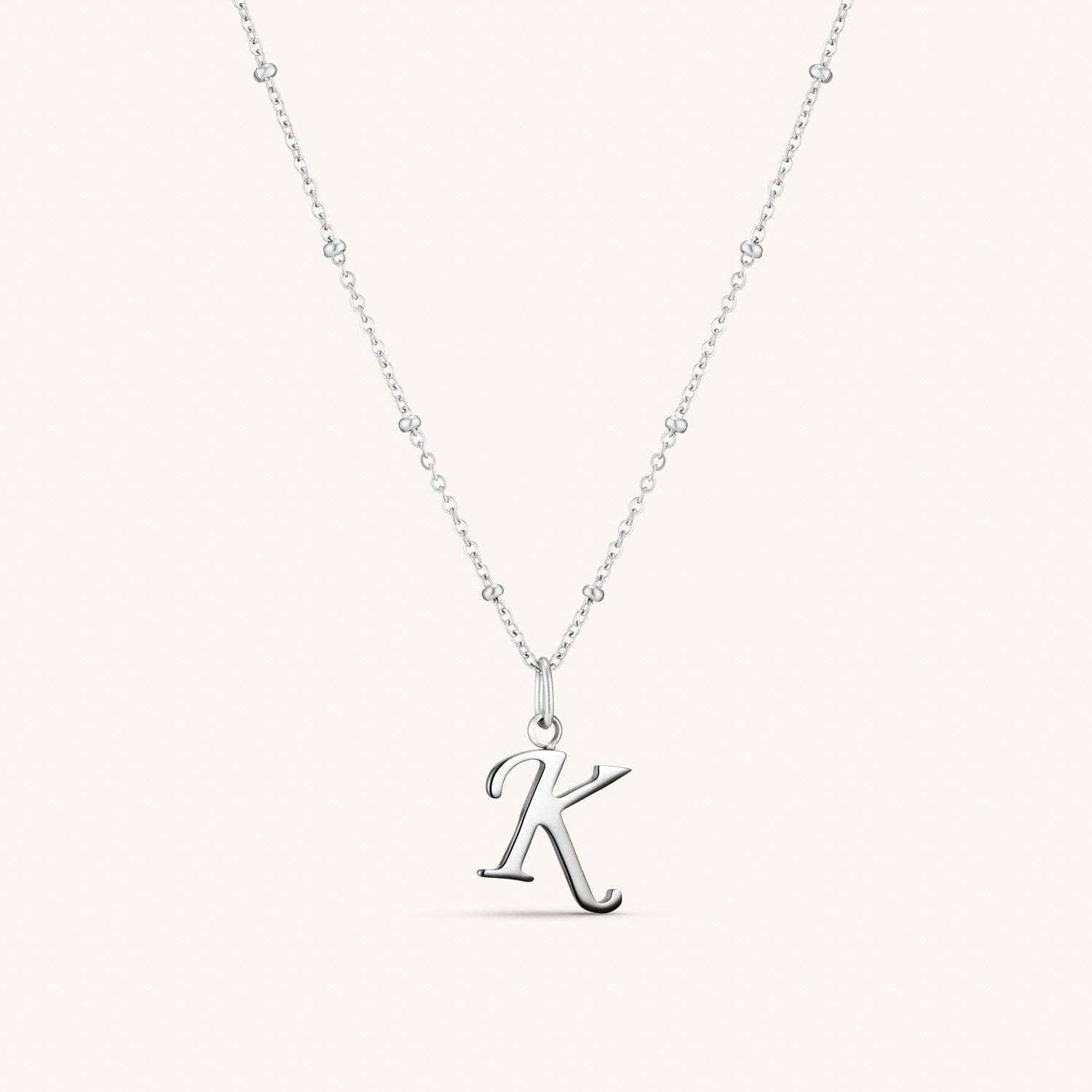 Personalized K Script Initial Necklace in Sterling Silver - Perfect Gift for Women, Birthday, Anniversary & Everyday Elegance