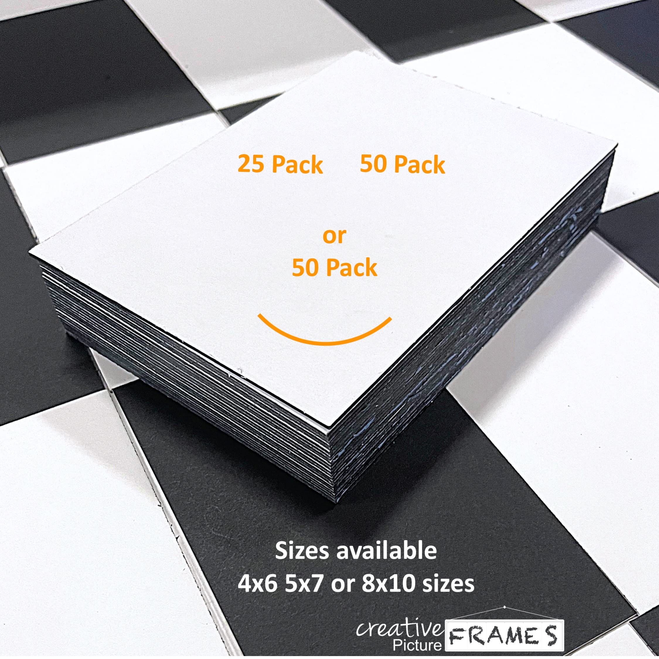 4x6-Inch Black Picture Frames with White Back & Acid-Free 4-Ply Mat Backer Board - Pack of 50 | Creative Photo Display for Home, Office & Gallery Wall Decor