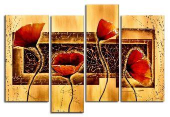 Abstract Flower Acrylic Painting - Large Textured Wall Art for Bedroom Decor | Modern Floral Canvas Artwork for Living Room & Office