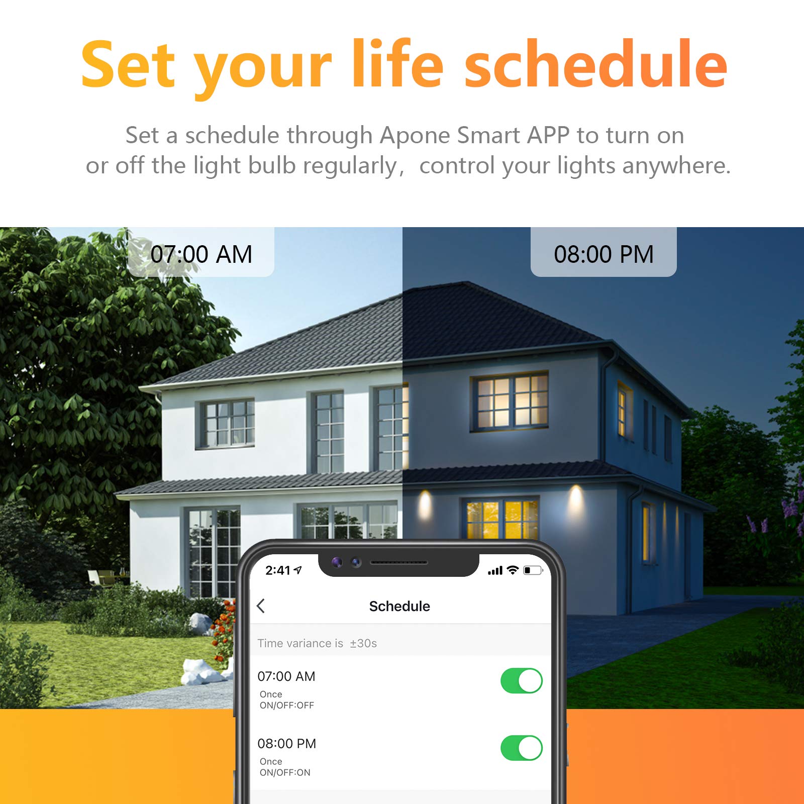 Smart A19 LED WiFi Light Bulb - 16M Colors, Dimmable, Works with Alexa & Google Home - No Hub Required - 60W Equivalent, RGB+2700K-6500K - 4 Pack - Perfect for Home Automation, Smart Lighting & Mood Setting