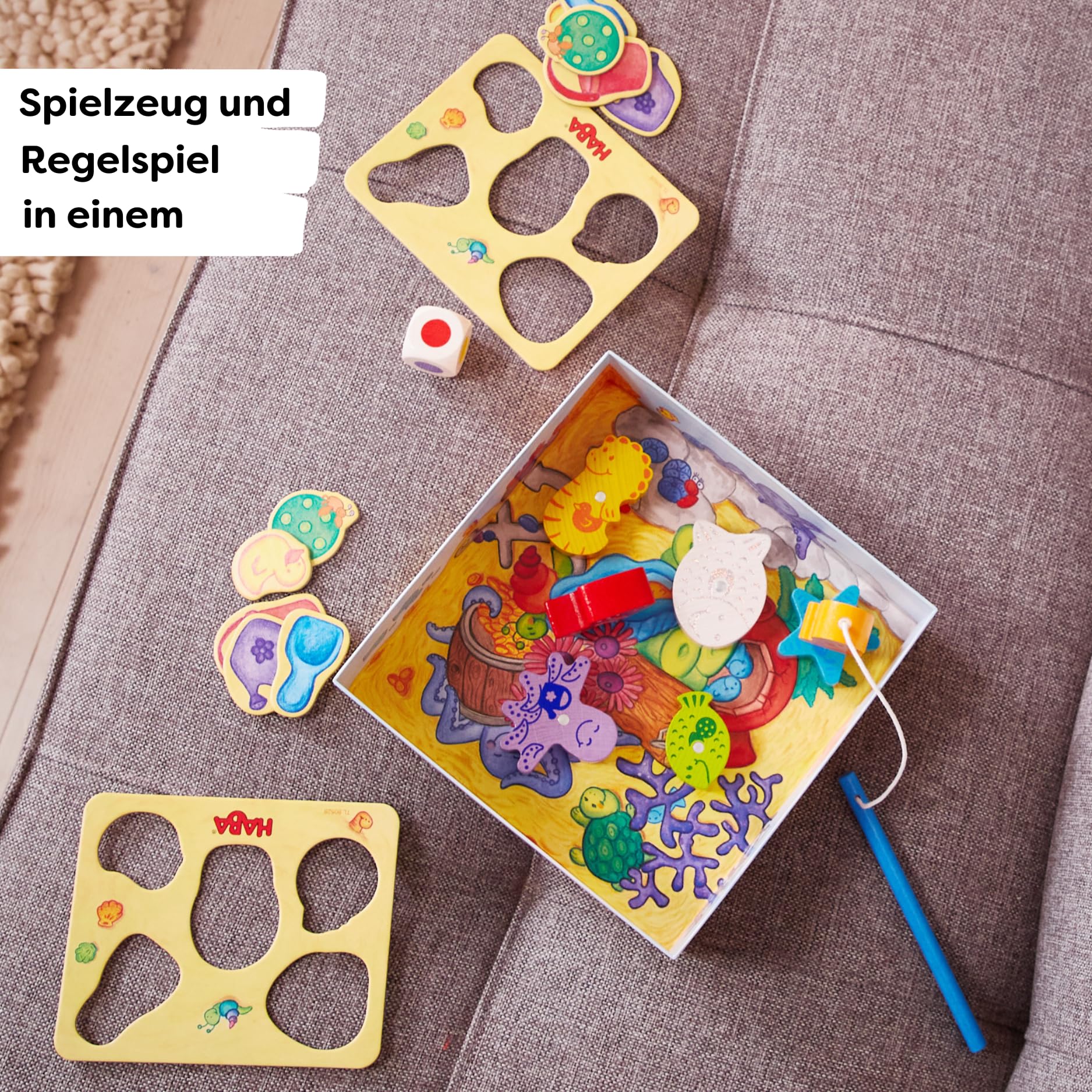 HABA Magnetic Fishing Game for Toddlers - Educational Learning & Preschool Toys for Kids Ages 2-5 | Fun First Games with Wooden Fish | German Made Early Childhood Development Toy for Fine Motor Skills | Perfect for Birthday Gifts, Classroom Activities & Family Game Night