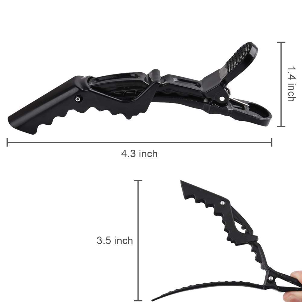 DEXO Professional Black Hair Clips for Salon & Styling - 6 Pack | Sectioning & Cutting Hair Clips for Women, Men & Kids | Perfect for Hairdressing, Braiding & DIY Haircuts