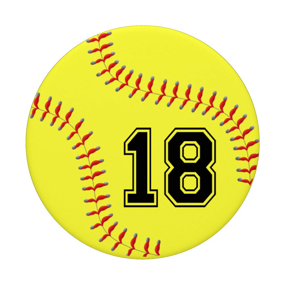 Softball Player Jersey No. 18 Phone Grips - Durable & Stylish Accessory for Fans, Athletes, and Everyday Use