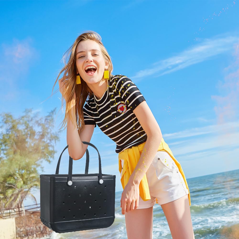 Waterproof & Sandproof Beach Tote Bag - Lightweight Portable Rubber Handbag for Swimming, Travel, Sports & Outdoor Activities | Perfect for Pool, Gym, Picnic & Beach Day