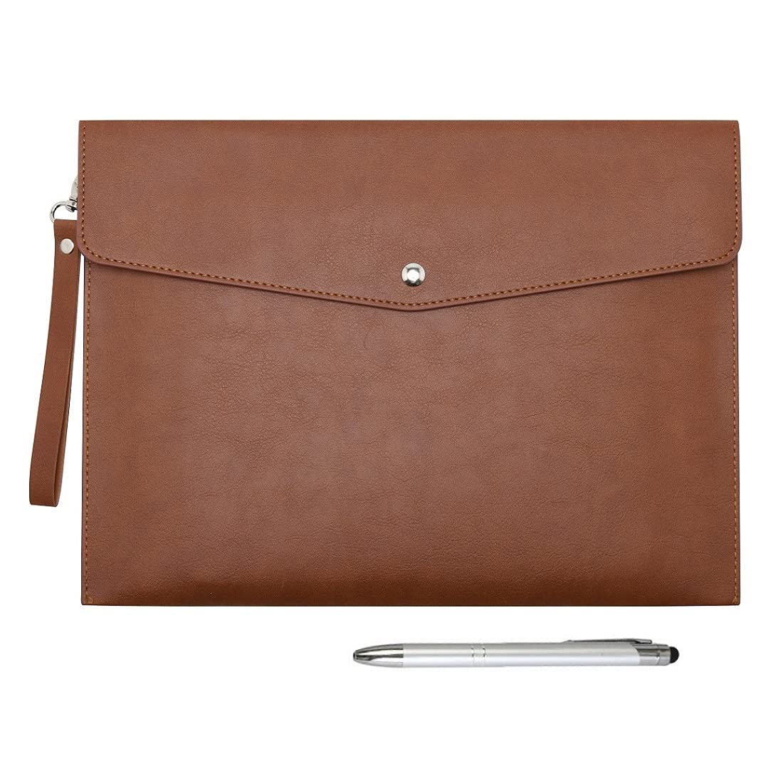 Premium Faux Leather A4 Document Organizer - Multifunctional Portfolio Folder for Letters, Papers & Tablet Storage | Perfect for Office, School & Business Professionals (Coffee Brown)