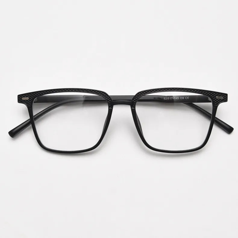 CCspace Unisex Full Rim Square TR90 Titanium Eyeglasses Frame 56902 - Lightweight & Durable for Work, Reading & Everyday Wear