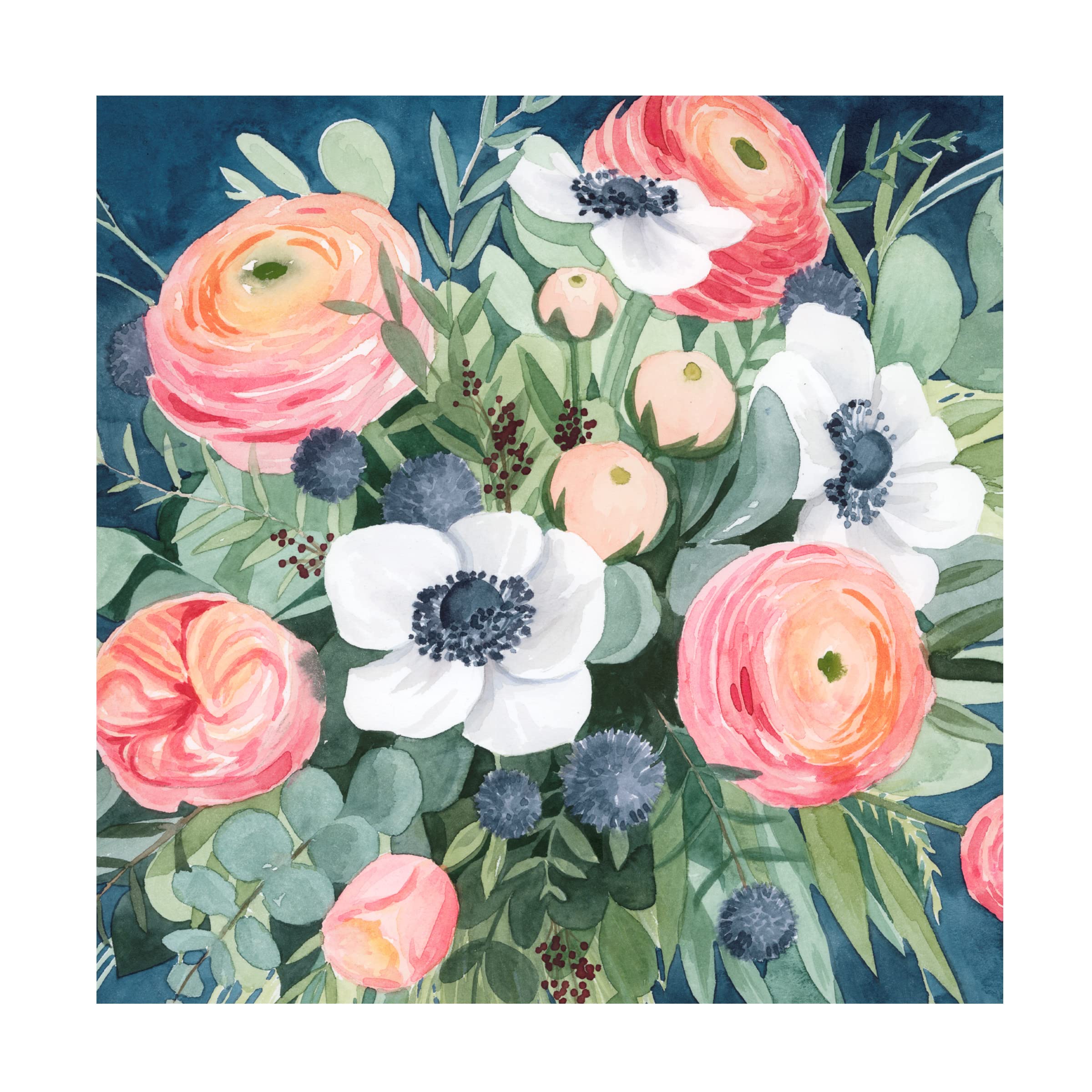 Grace Popp 'Bewitching Bouquet II' Floral Canvas Wall Art Print - Handmade Home Decor for Living Room, Bedroom & Office