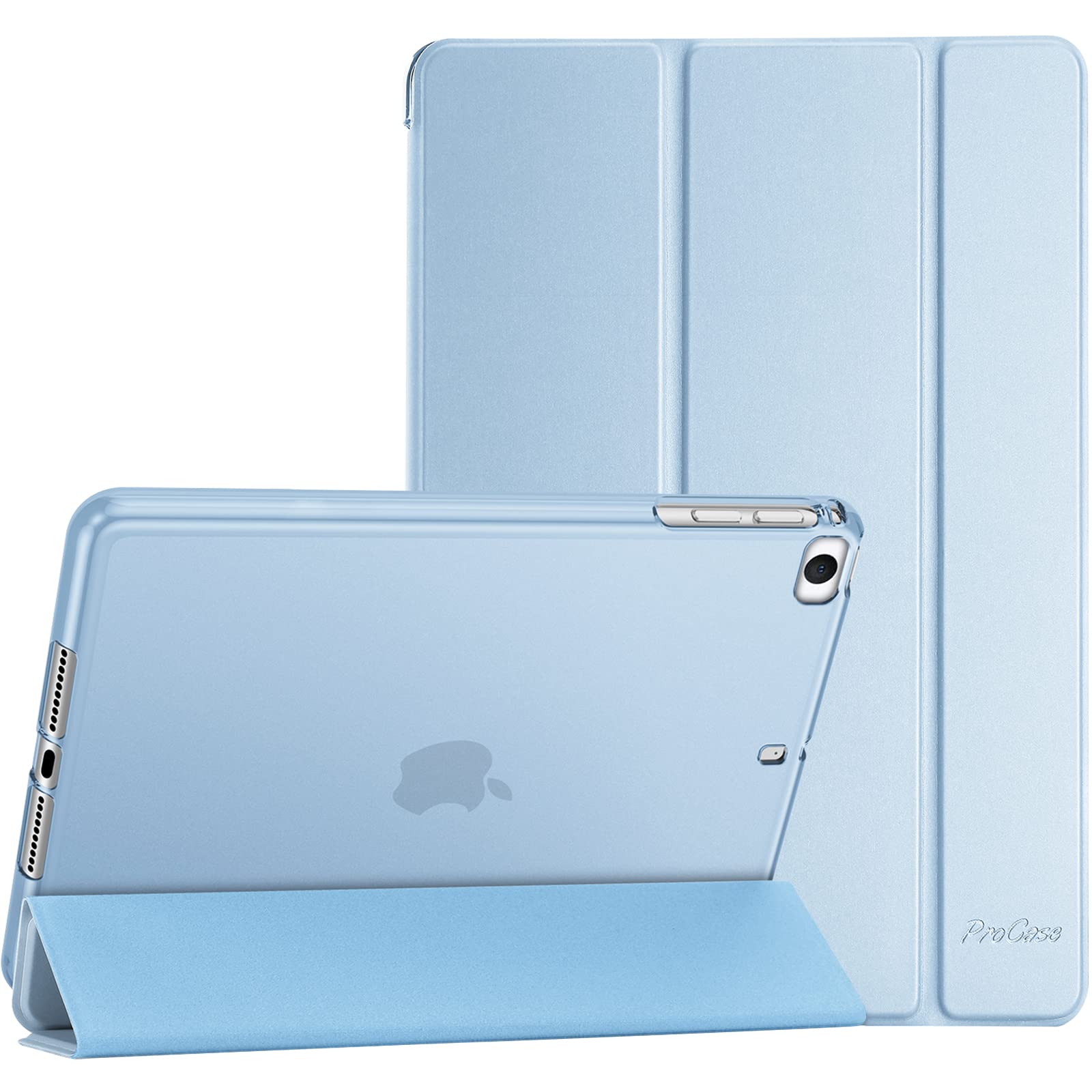 ProCase Slim Protective Cover for iPad Mini 5/4/3/2/1 (7.9 Inch) - Soft TPU Back Trifold Stand Folio Smart Case - Sky Blue | Perfect for Work, Study & Travel