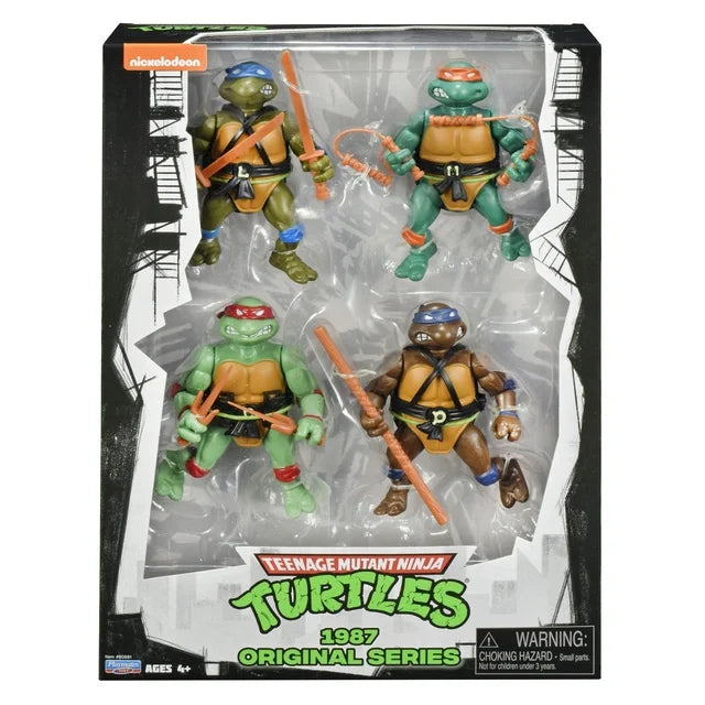 Teenage Mutant Ninja Turtles 1987 Original Series Action Figure 4-Pack Set - Collectible TMNT Toys for Kids & Adults, Perfect for Display, Play, and Nostalgic Gift Giving
