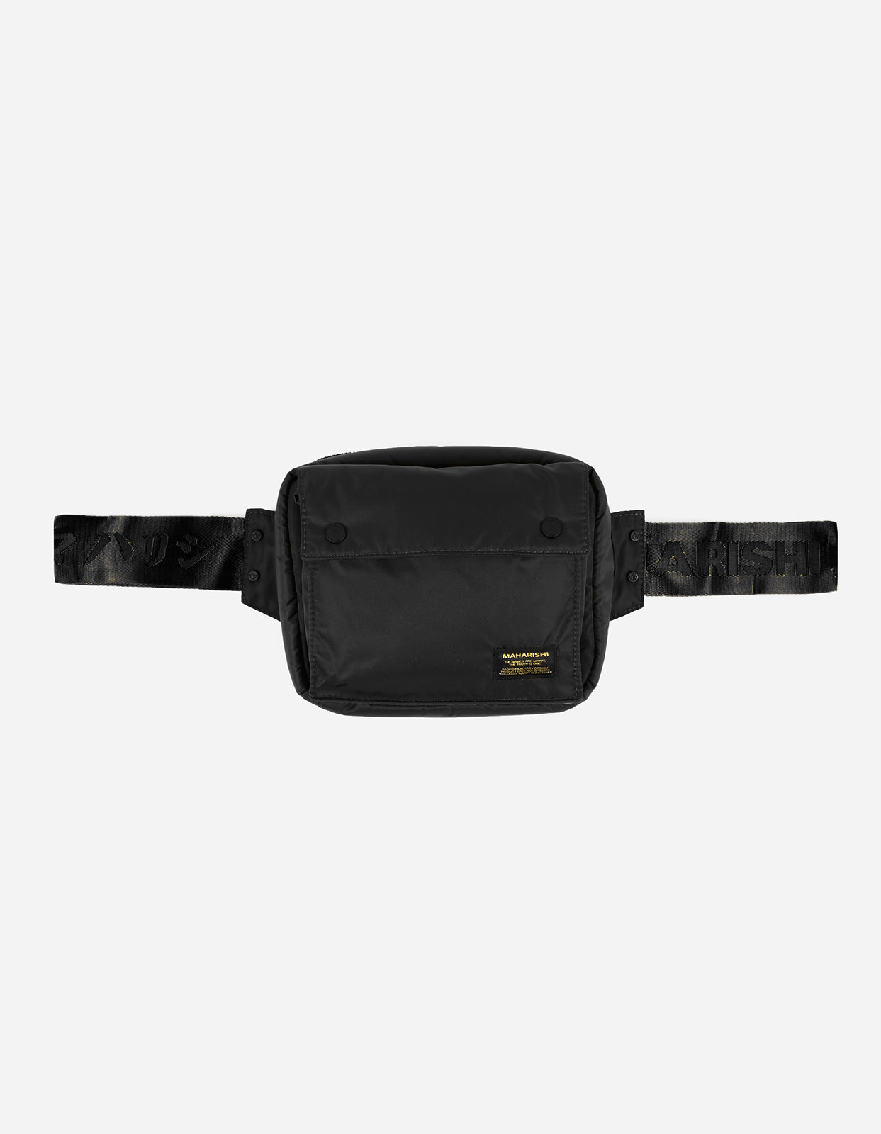 9633 Maharishi Mini Travel Waist Bag - 420D Nylon Black | Compact Waist Pack for Hiking, Running & Everyday Use