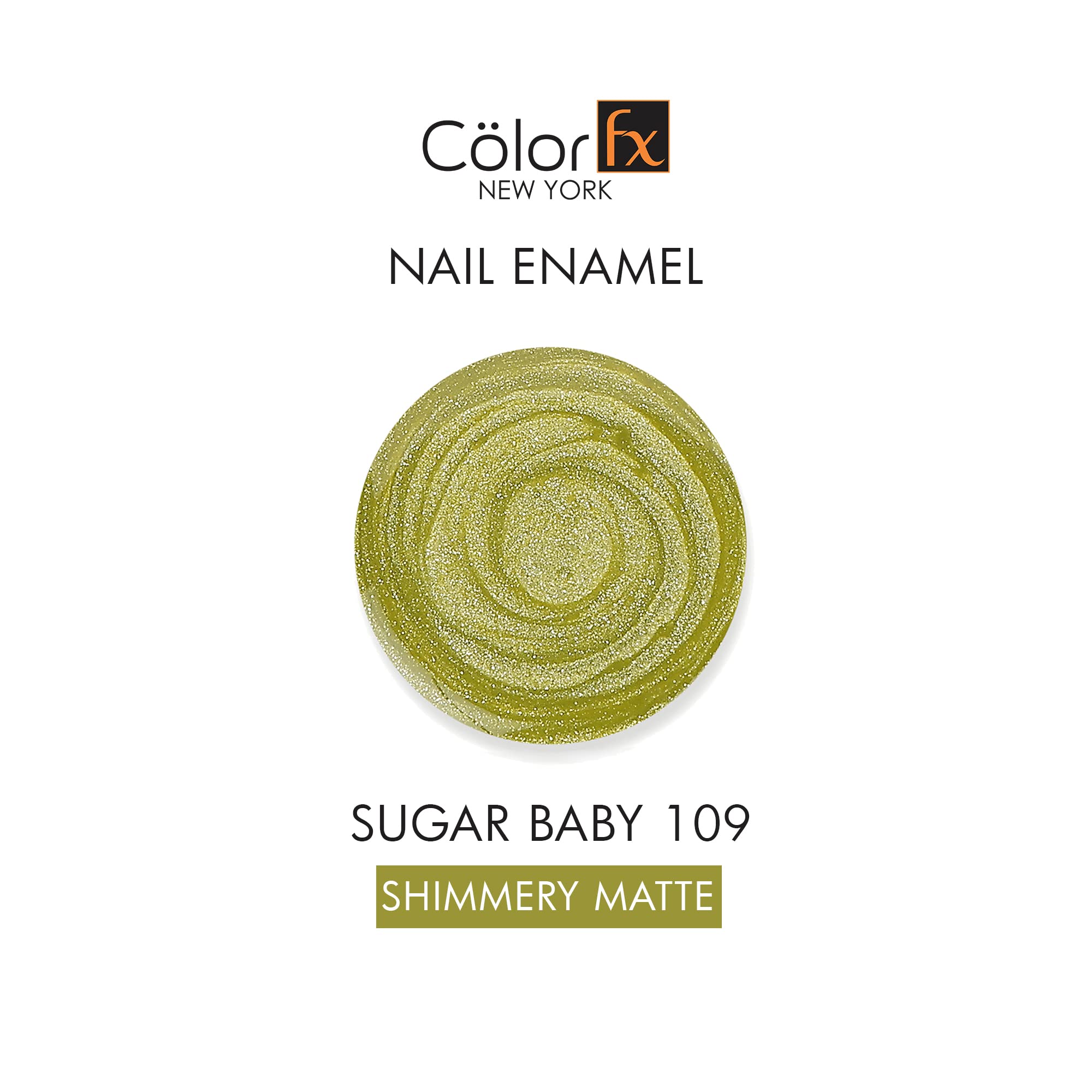Color Fx New York Sugar Baby Nail Polish - Metallic Shimmery Matte Gel-Like Finish, 21 Toxin-Free Shades, Long-Lasting & Non-Yellowing Formula (9ml) - Perfect for Manicures, Pedicures & Nail Art Designs