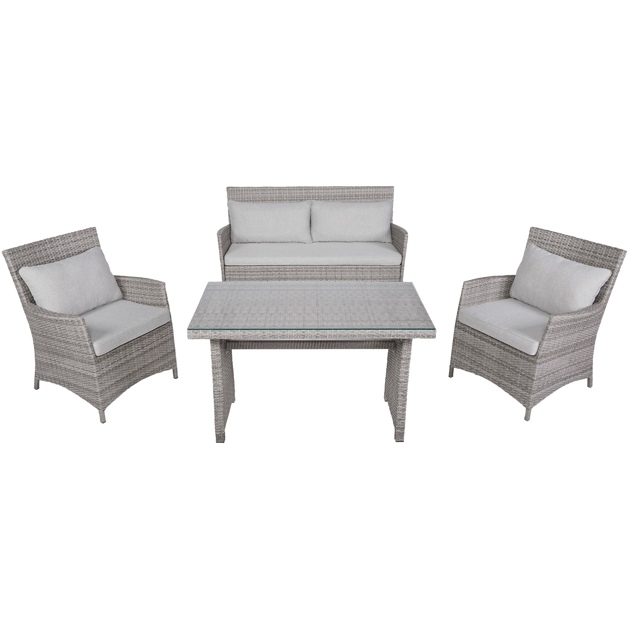 Lakeside 4-Piece Living Room Furniture Set - Sofa, Loveseat, Coffee Table & Side Table - Perfect for Small Spaces & Cozy Apartments