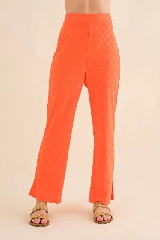 Stylish Brushed Texture Checkerboard Pattern Casual Pants for Men & Women - Perfect for Everyday Wear, Office, and Weekend Outings