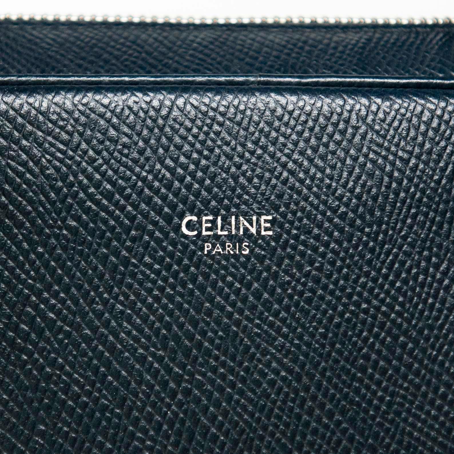 Luxury Celine Navy Grained Calfskin Leather Briefcase for Men - Professional Business Work Bag for Office, Travel & Executive Meetings