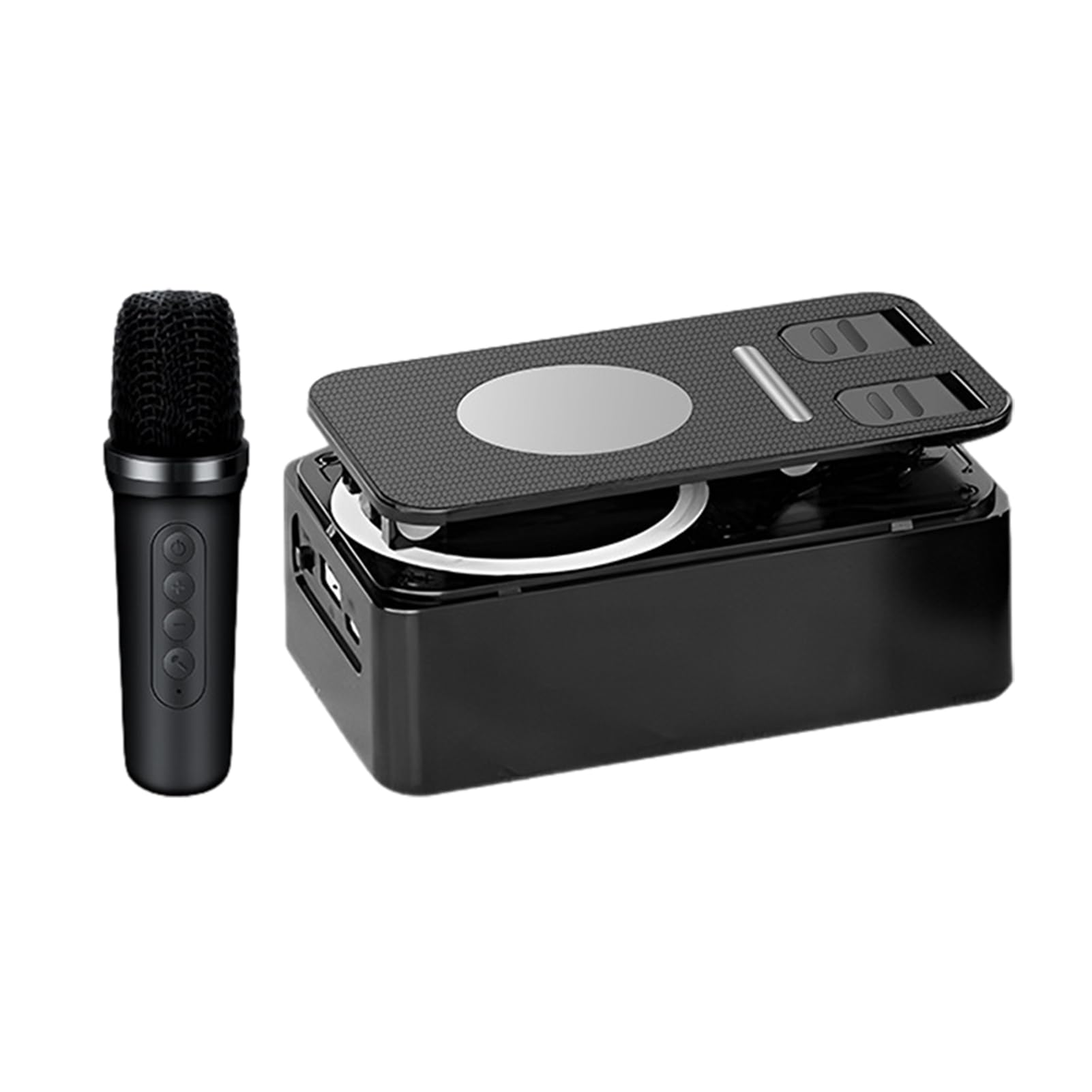 Nuytghr Wireless Stereo Speaker - Portable Bluetooth Speaker with Built-in Mic & Adjustable Phone Holder | High-Quality Sound for Home, Office, Outdoor Parties & Travel | Water-Resistant & Long Battery Life
