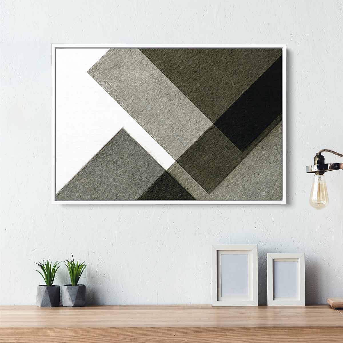 Grey Fabric Wall Art Canvas 6018 - Modern Abstract Textured Hanging Decor for Living Room, Bedroom & Office