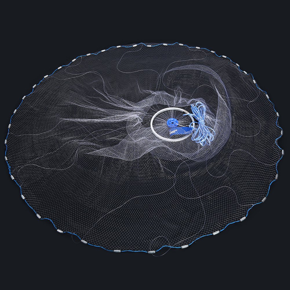 2.4m Hand Throw Cast Fishing Net - Durable Nylon Mesh for Outdoor Sport Fishing, Gill Net with Small Mesh - Perfect for Beach, River, and Lake Fishing Adventures