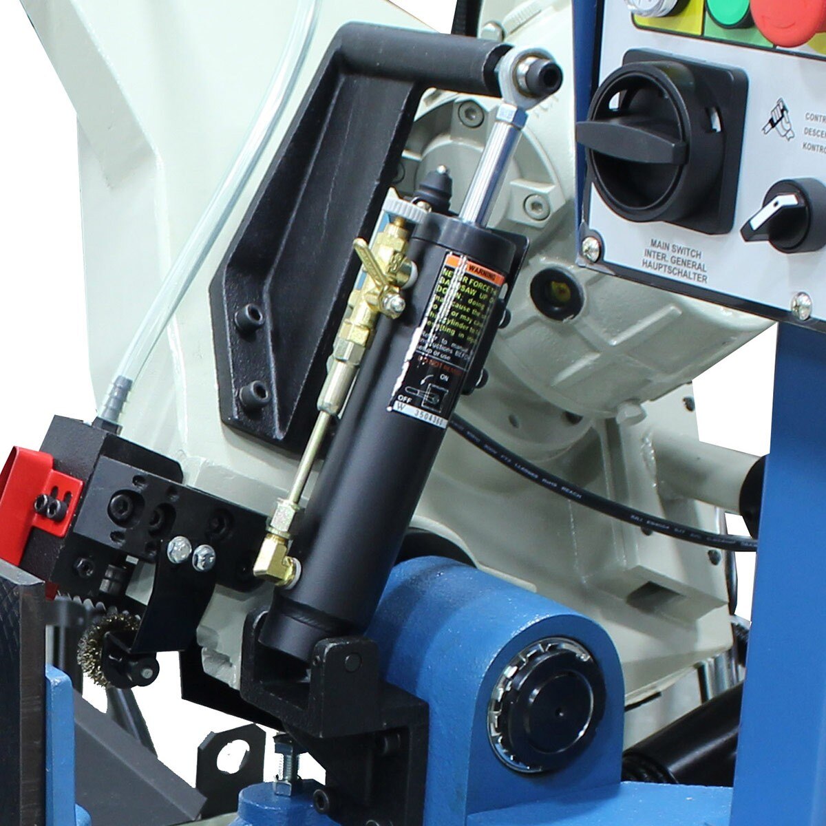 Baileigh Industrial BA9 1001557 BS 350M Dual Miter Band Saw - Heavy Duty Metal & Wood Cutting for Workshop & DIY Projects