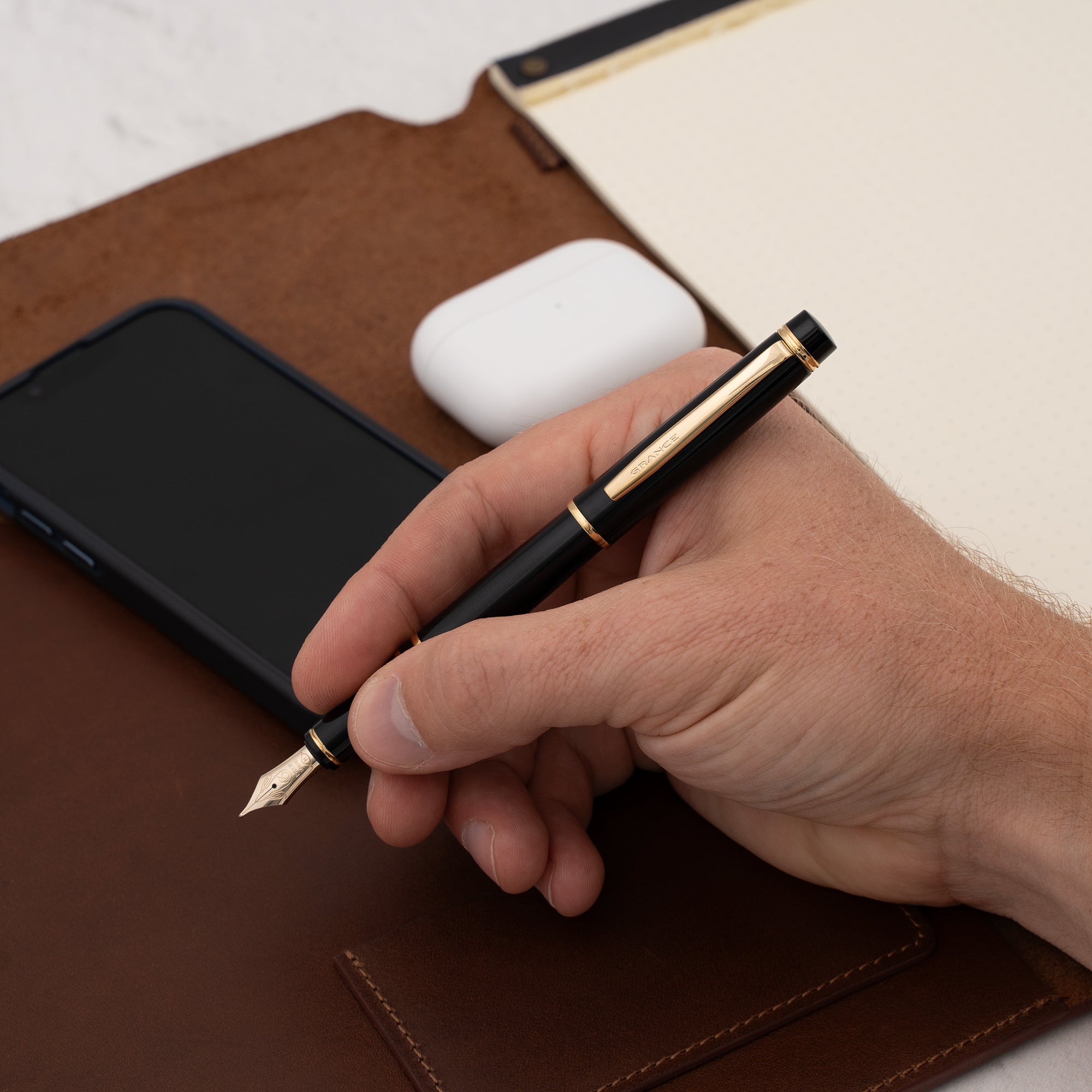 Premium Pilot Grance Fountain Pen - Black Lacquer with Gold Trim for Smooth Writing | Ideal for Calligraphy, Journaling & Professional Use
