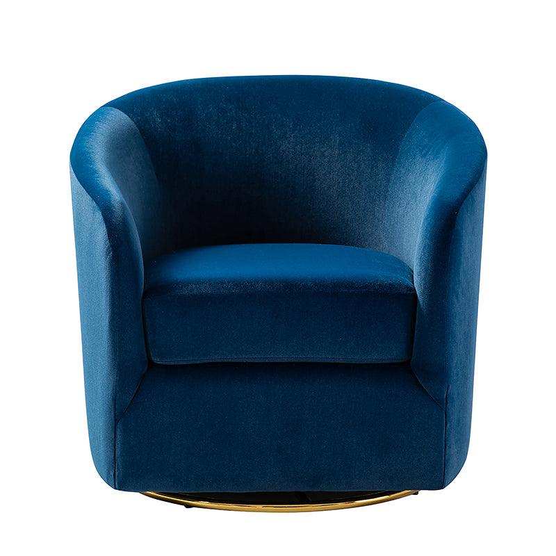 Emanuela Velvet Swivel Barrel Armchair - Modern Accent Chair for Living Room, Bedroom & Office - 360° Rotating Comfortable Lounge Chair with Soft Upholstery - Perfect for Reading, Relaxing & Home Decor
