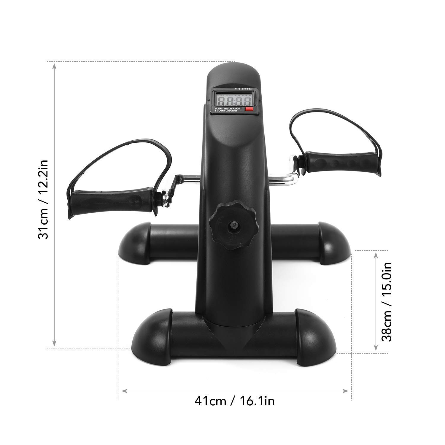 Portable Under Desk Mini Bike Pedal Exerciser - Adjustable Resistance, LCD Display - Compact Indoor Cycling & Leg Workout for Home & Office Use