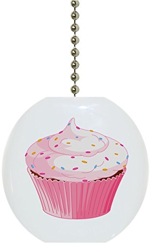 1916F Sprinkles Cupcake with Sprinkles Ceramic Fan Pull - Decorative Ceiling Fan Accessory for Kitchen, Bedroom & Home Decor