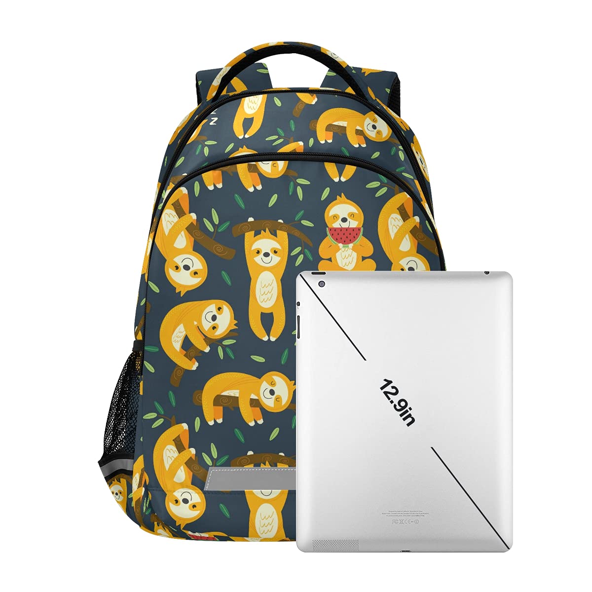 Funny Sloth Print School Backpack with Adjustable Chest Strap - Lightweight Laptop Backpack for Boys & Girls, Durable Travel & Hiking Rucksack - Perfect for School, College, Outdoor Adventures & Daily Commute