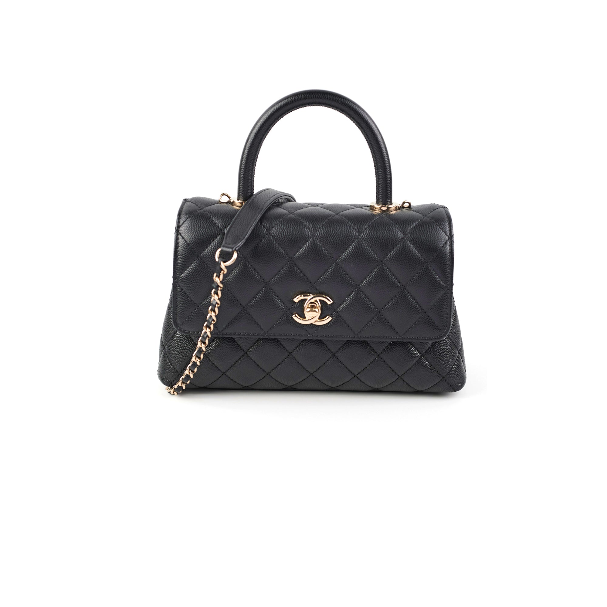Chanel Small Coco Handle Bag in Black Caviar Leather - Perfect for Evening Events & Luxury Fashion Accessories