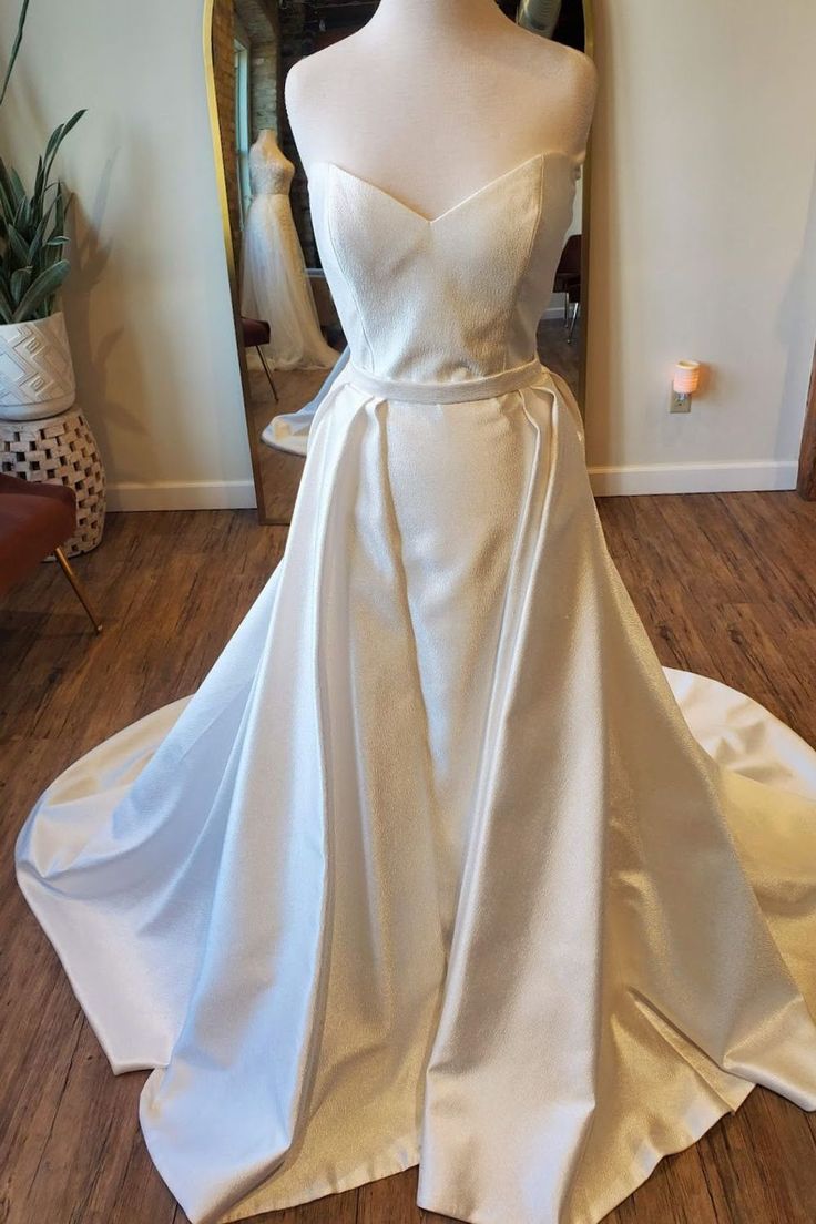 Jenny Yoo Dovima Wedding Dress with Detachable Overskirt - Elegant A-Line Bridal Gown for Church Ceremony & Outdoor Wedding