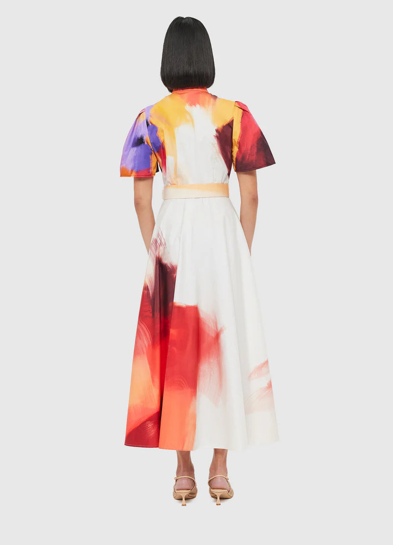 Bianca Short Sleeve Midi Dress - Floral Reminiscence Print Summer Dress for Women | Perfect for Beach Vacations, Date Nights & Casual Outings
