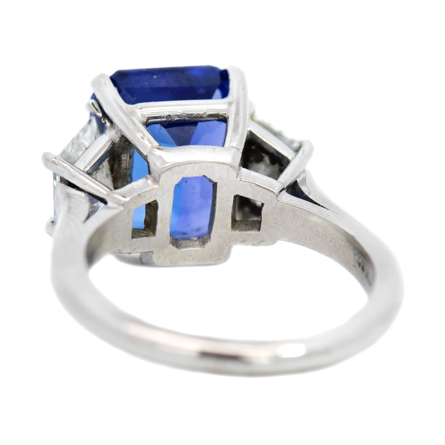 Platinum Emerald Cut Tanzanite & Diamond Ring 5.5ctw - Elegant Vintage Style Jewelry for Engagement, Wedding & Anniversary Gifts