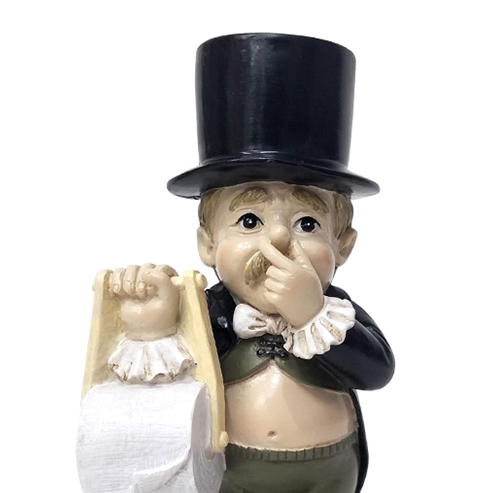 Funny Toilet Butler Statue - Comical Resin Toilet Paper Holder with Intricate Detailing, Stable Bathroom Decor for Home & Office - Perfect Gift for Housewarming & Practical Bathroom Organization