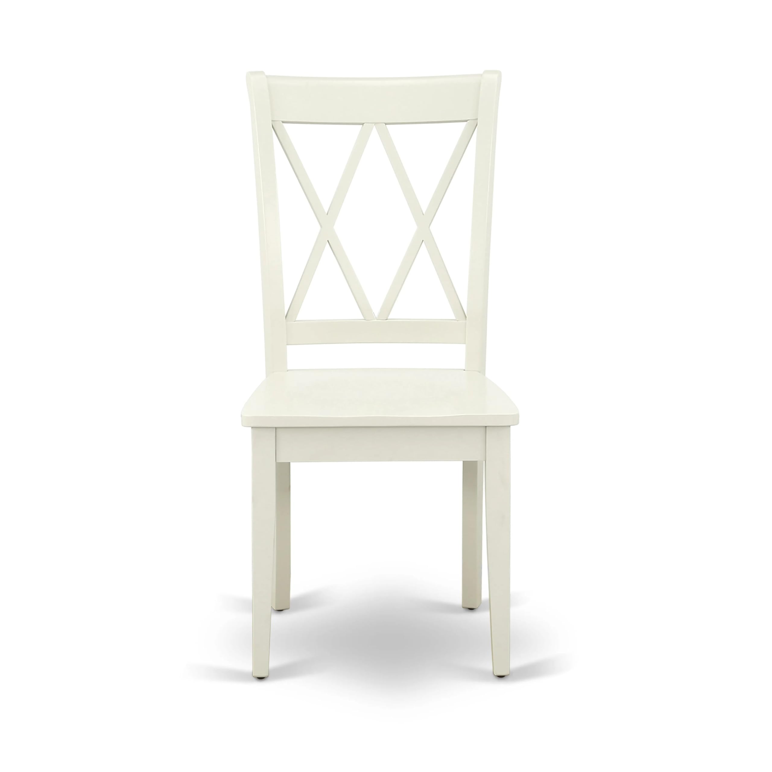 East West Furniture AMCL3-LWH-W 3 Piece Round Dining Table Set with Pedestal Base & 2 Chairs, 36x36 Inch, Linen White - Perfect for Small Kitchen, Breakfast Nook or Apartment Dining Area