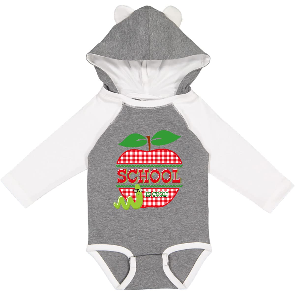 Inktastic Apple School is Cool Long Sleeve Baby Bodysuit - Soft Cotton Creeper for Infants & Toddlers - Perfect for School, Daycare & Playtime
