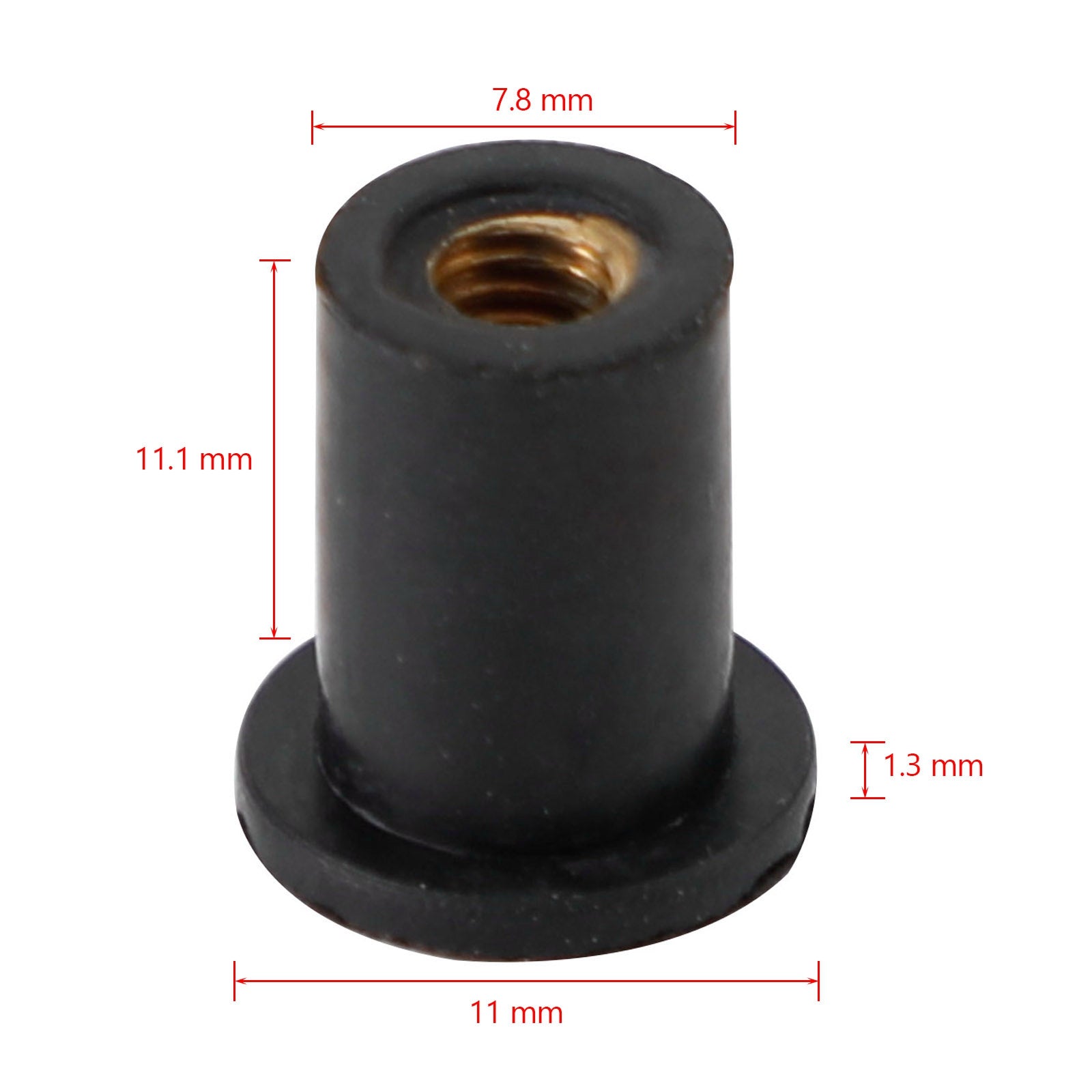100-Pack M4 Rubber Well Nuts (8mm/5/16